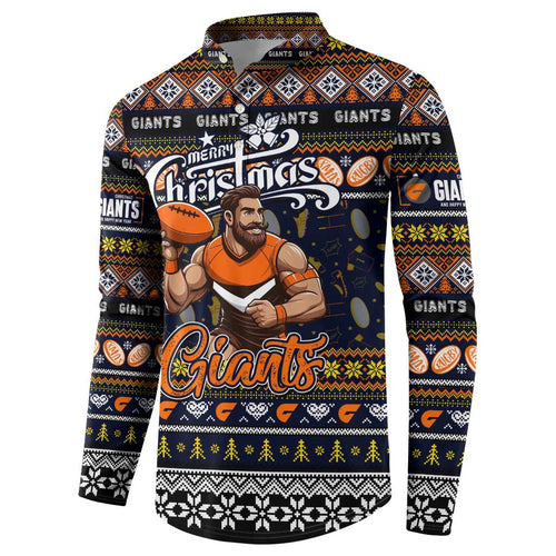 Personalized Giants Rugby Xmas Button Sweatshirt Australia AFL Mascot