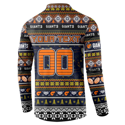Personalized Giants Rugby Xmas Button Sweatshirt Australia AFL Mascot