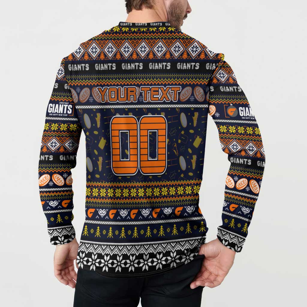 Personalized Giants Rugby Xmas Button Sweatshirt Australia AFL Mascot