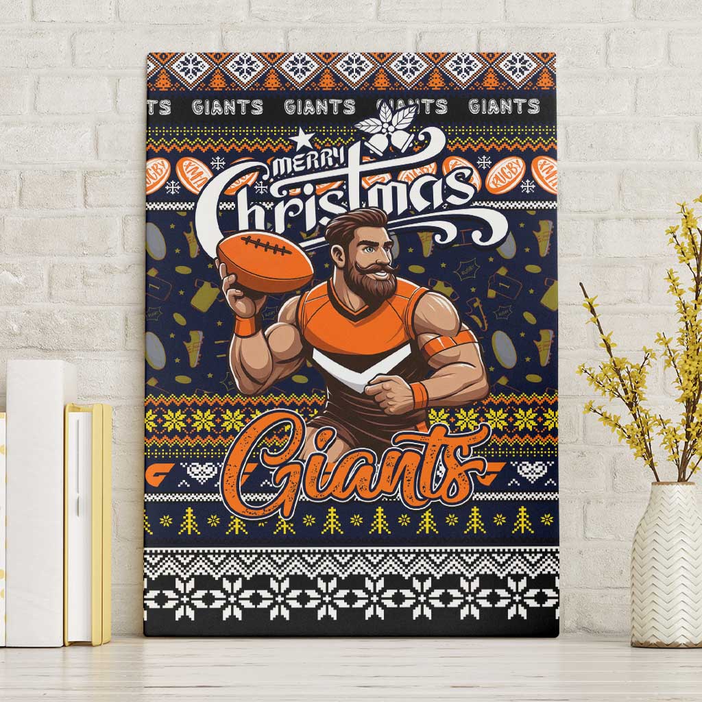 Giants Football Xmas Canvas Wall Art Australia AFL Mascot