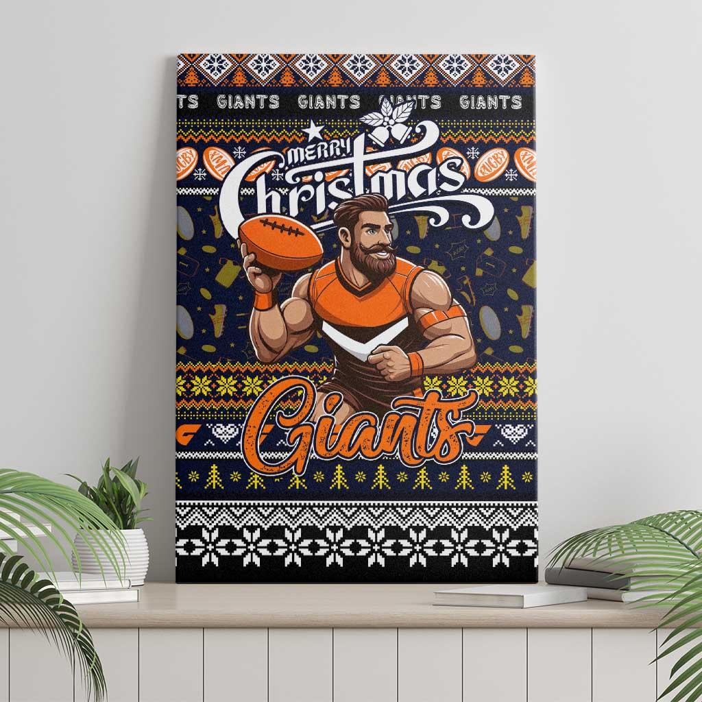 Giants Football Xmas Canvas Wall Art Australia AFL Mascot