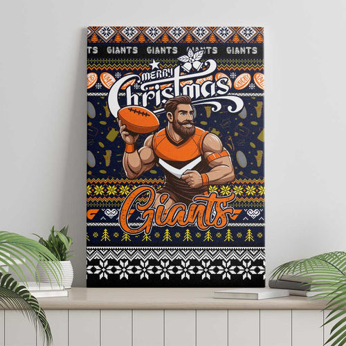 Giants Football Xmas Canvas Wall Art Australia AFL Mascot