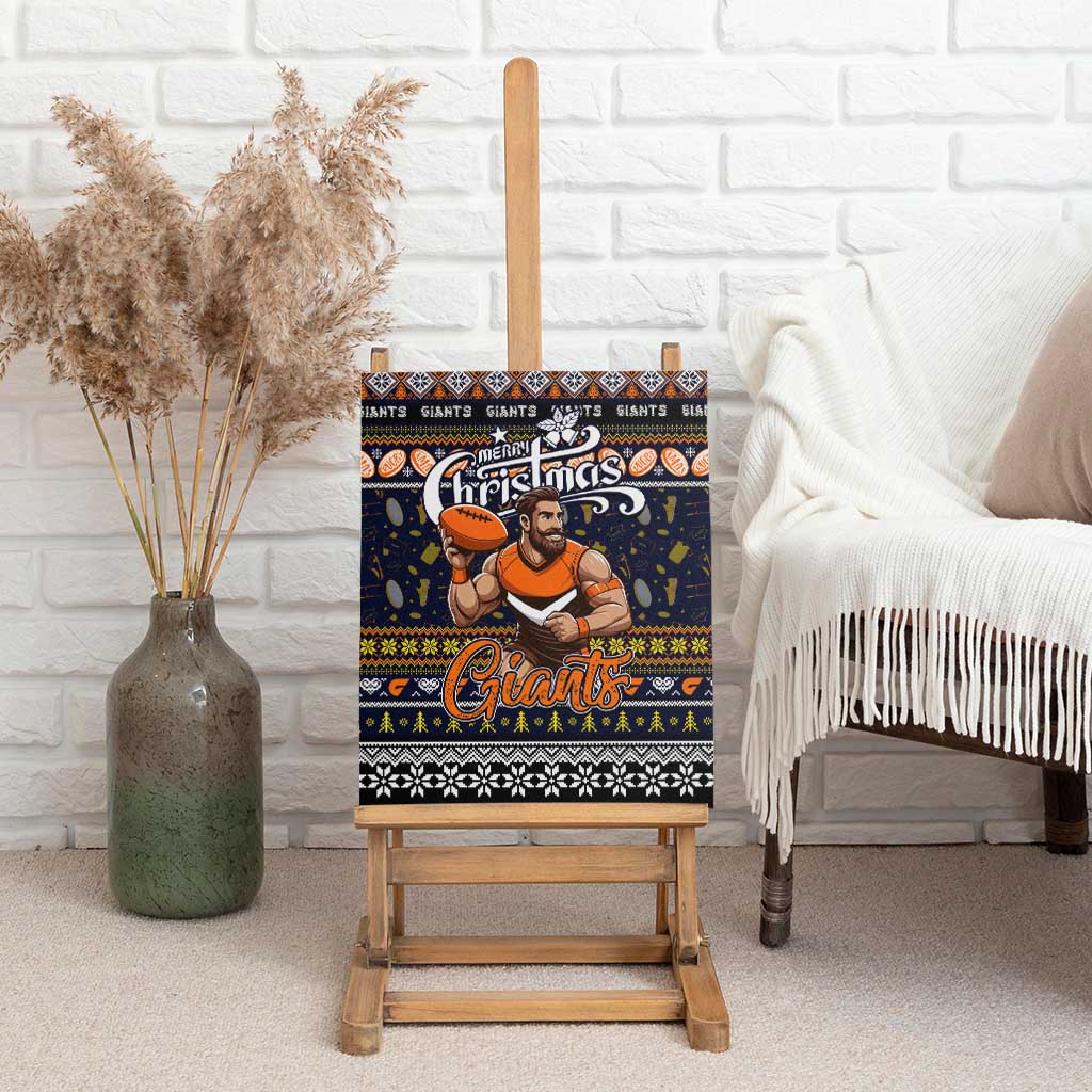 Giants Football Xmas Canvas Wall Art Australia AFL Mascot