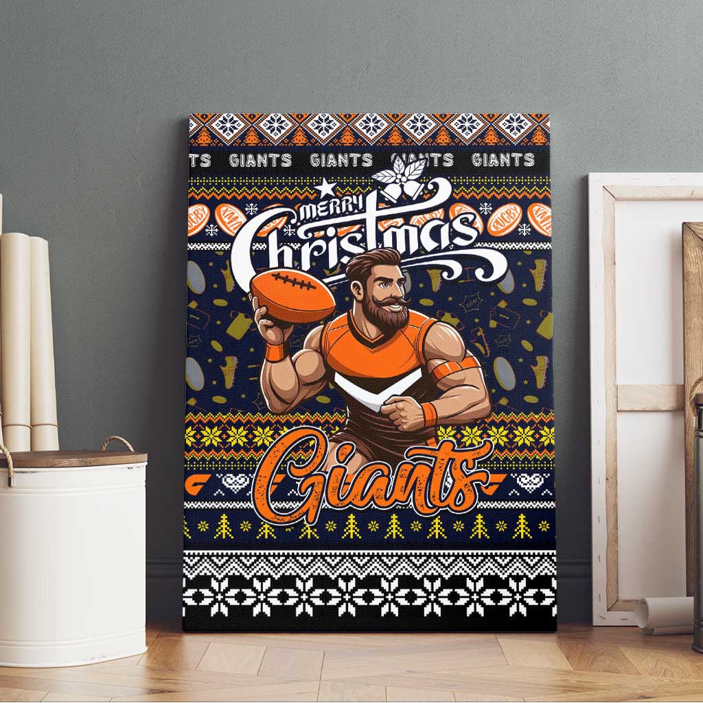 Giants Football Xmas Canvas Wall Art Australia AFL Mascot