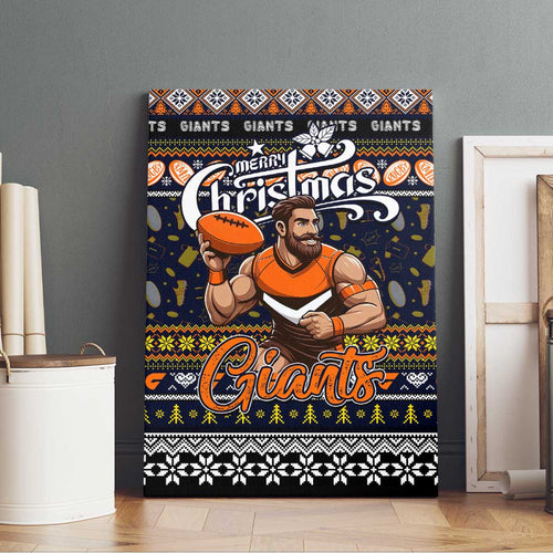 Giants Football Xmas Canvas Wall Art Australia AFL Mascot