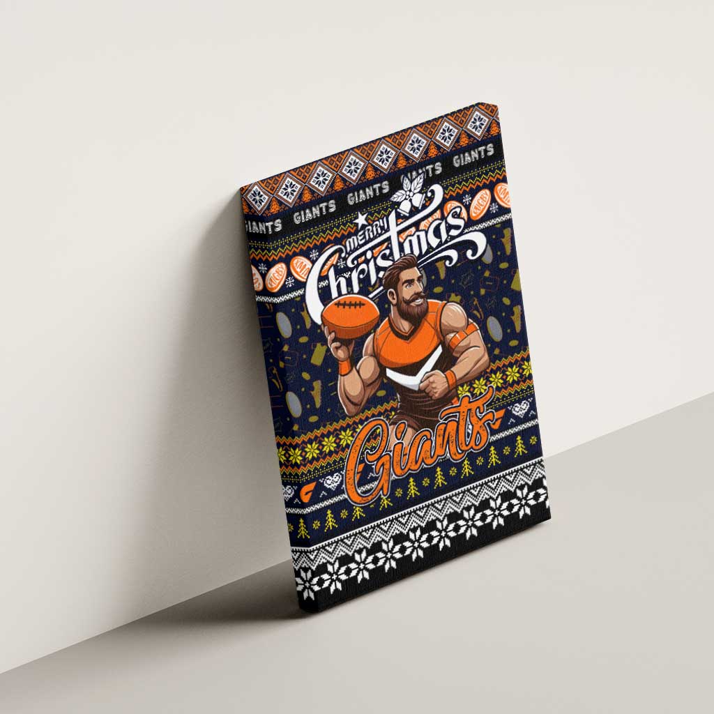 Giants Football Xmas Canvas Wall Art Australia AFL Mascot