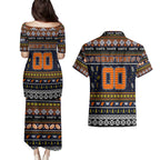 Personalized Giants Rugby Xmas Couples Matching Puletasi and Hawaiian Shirt Australia AFL Mascot