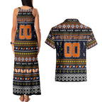 Personalized Giants Rugby Xmas Couples Matching Tank Maxi Dress and Hawaiian Shirt Australia AFL Mascot