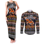 Personalized Giants Rugby Xmas Couples Matching Tank Maxi Dress and Long Sleeve Button Shirt Australia AFL Mascot