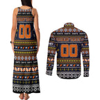 Personalized Giants Rugby Xmas Couples Matching Tank Maxi Dress and Long Sleeve Button Shirt Australia AFL Mascot