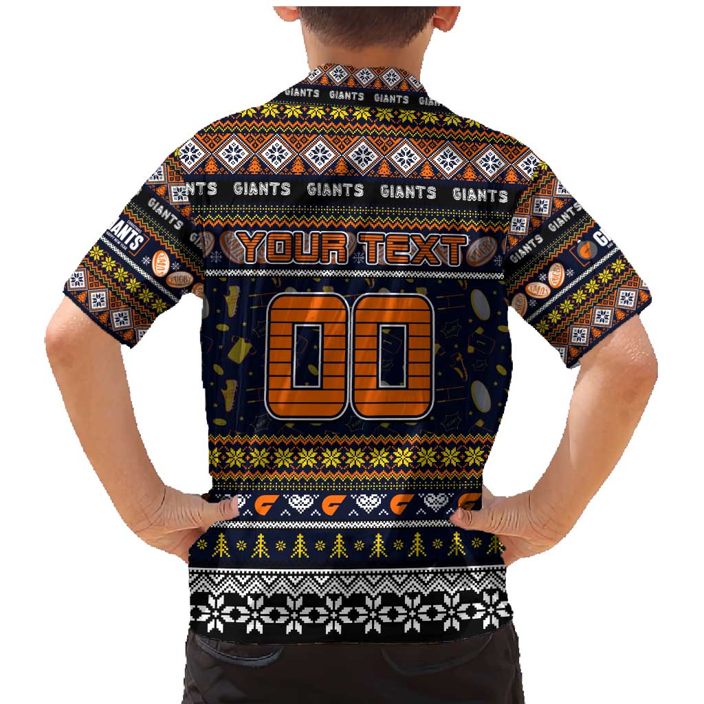 Personalized Giants Rugby Xmas Family Matching Mermaid Dress and Hawaiian Shirt Australia AFL Mascot