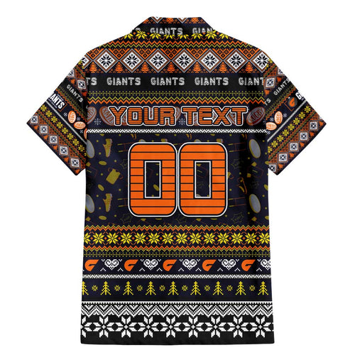 Personalized Giants Rugby Xmas Family Matching Mermaid Dress and Hawaiian Shirt Australia AFL Mascot