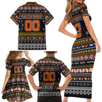 Personalized Giants Rugby Xmas Family Matching Short Sleeve Bodycon Dress and Hawaiian Shirt Australia AFL Mascot