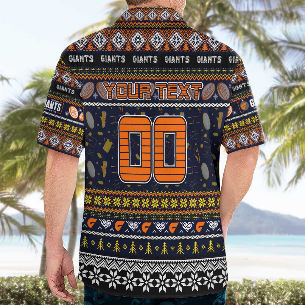 Personalized Giants Rugby Xmas Hawaiian Shirt Australia AFL Mascot