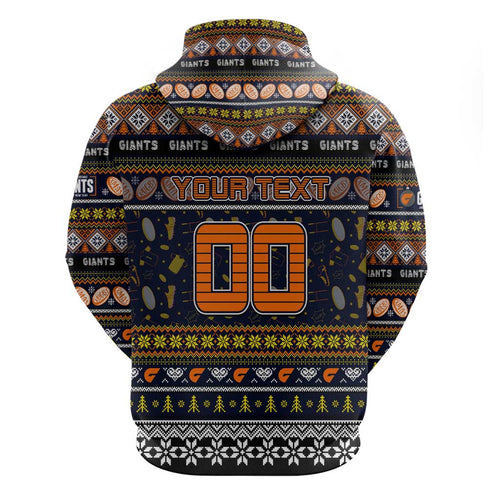 Personalized Giants Rugby Xmas Hoodie Australia AFL Mascot