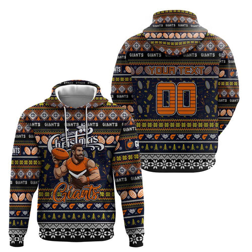 Personalized Giants Rugby Xmas Hoodie Australia AFL Mascot