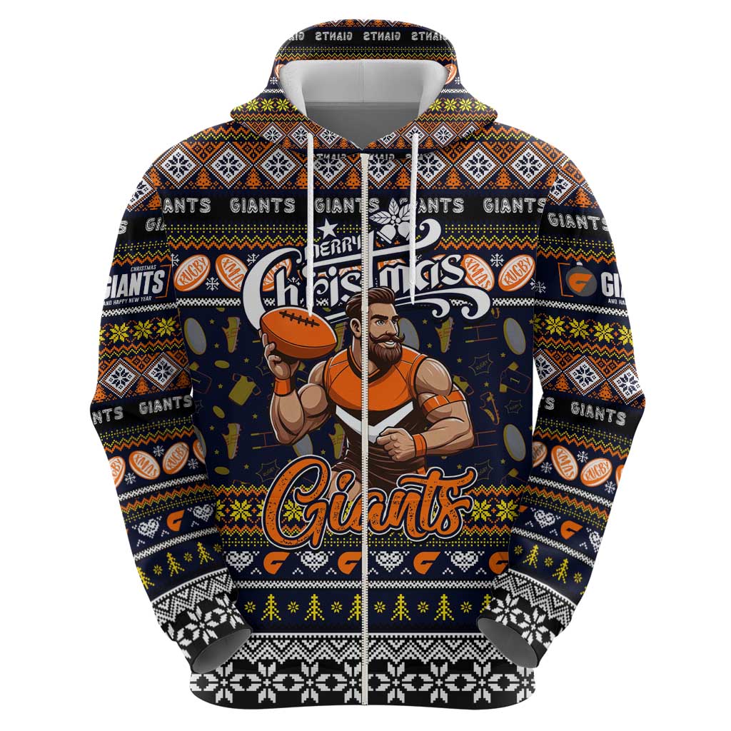 Personalized Giants Rugby Xmas Hoodie Australia AFL Mascot