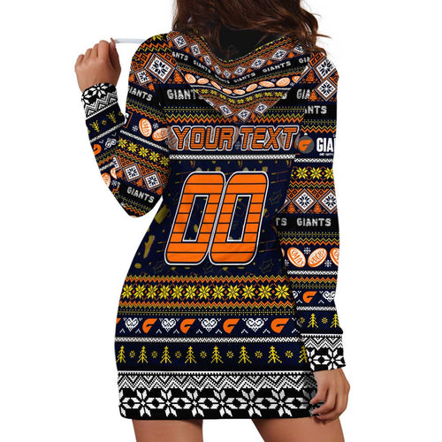Personalized Giants Rugby Xmas Hoodie Dress Australia AFL Mascot