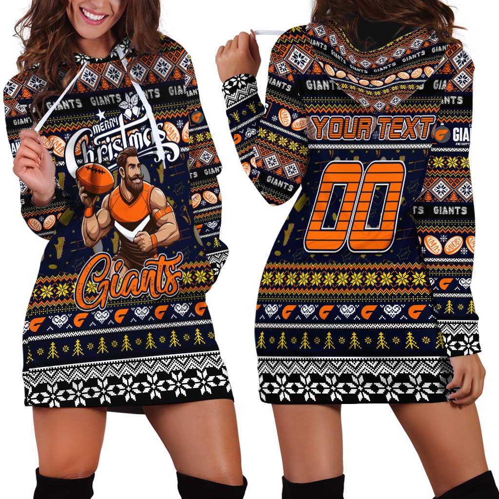 Personalized Giants Rugby Xmas Hoodie Dress Australia AFL Mascot