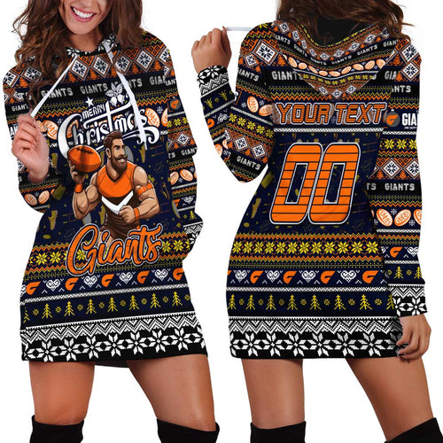 Personalized Giants Rugby Xmas Hoodie Dress Australia AFL Mascot