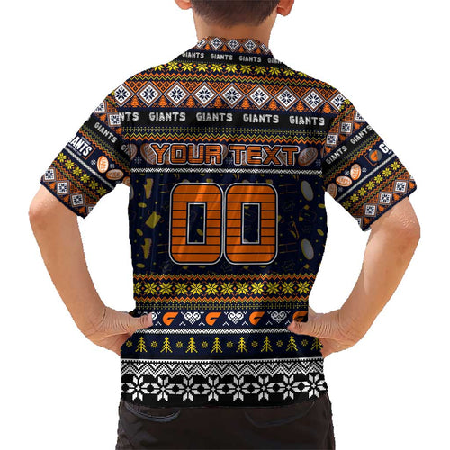 Personalized Giants Rugby Xmas Kid Hawaiian Shirt Australia AFL Mascot