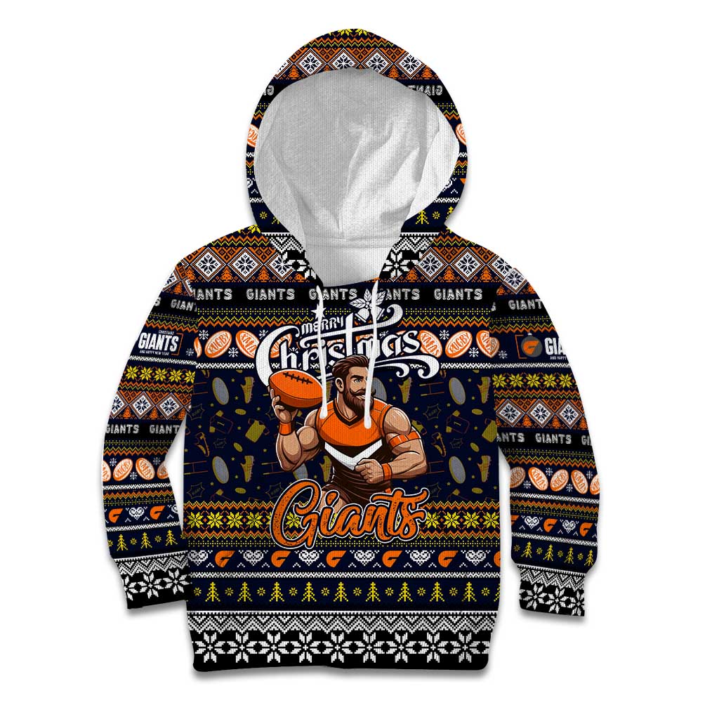 Personalized Giants Rugby Xmas Kid Hoodie Australia AFL Mascot