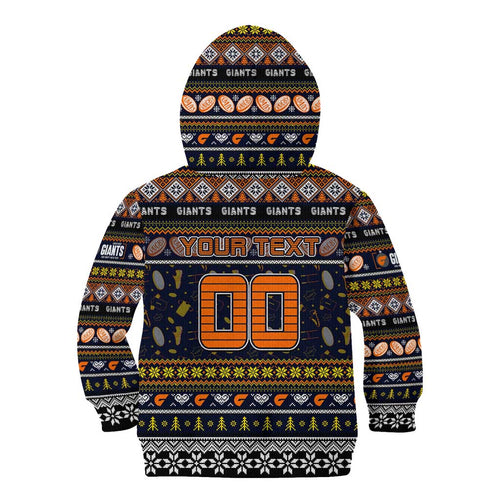 Personalized Giants Rugby Xmas Kid Hoodie Australia AFL Mascot