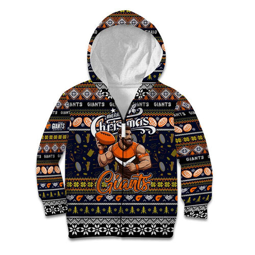 Personalized Giants Rugby Xmas Kid Hoodie Australia AFL Mascot