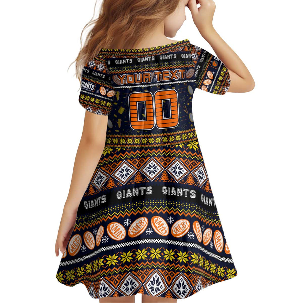 Personalized Giants Rugby Xmas Kid Short Sleeve Dress Australia AFL Mascot