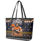 Giants Football Xmas Leather Tote Bag Australia AFL Mascot