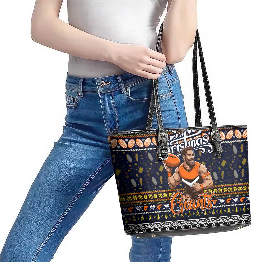 Giants Football Xmas Leather Tote Bag Australia AFL Mascot