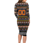 Personalized Giants Rugby Xmas Long Sleeve Bodycon Dress Australia AFL Mascot