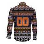 Personalized Giants Rugby Xmas Long Sleeve Button Shirt Australia AFL Mascot