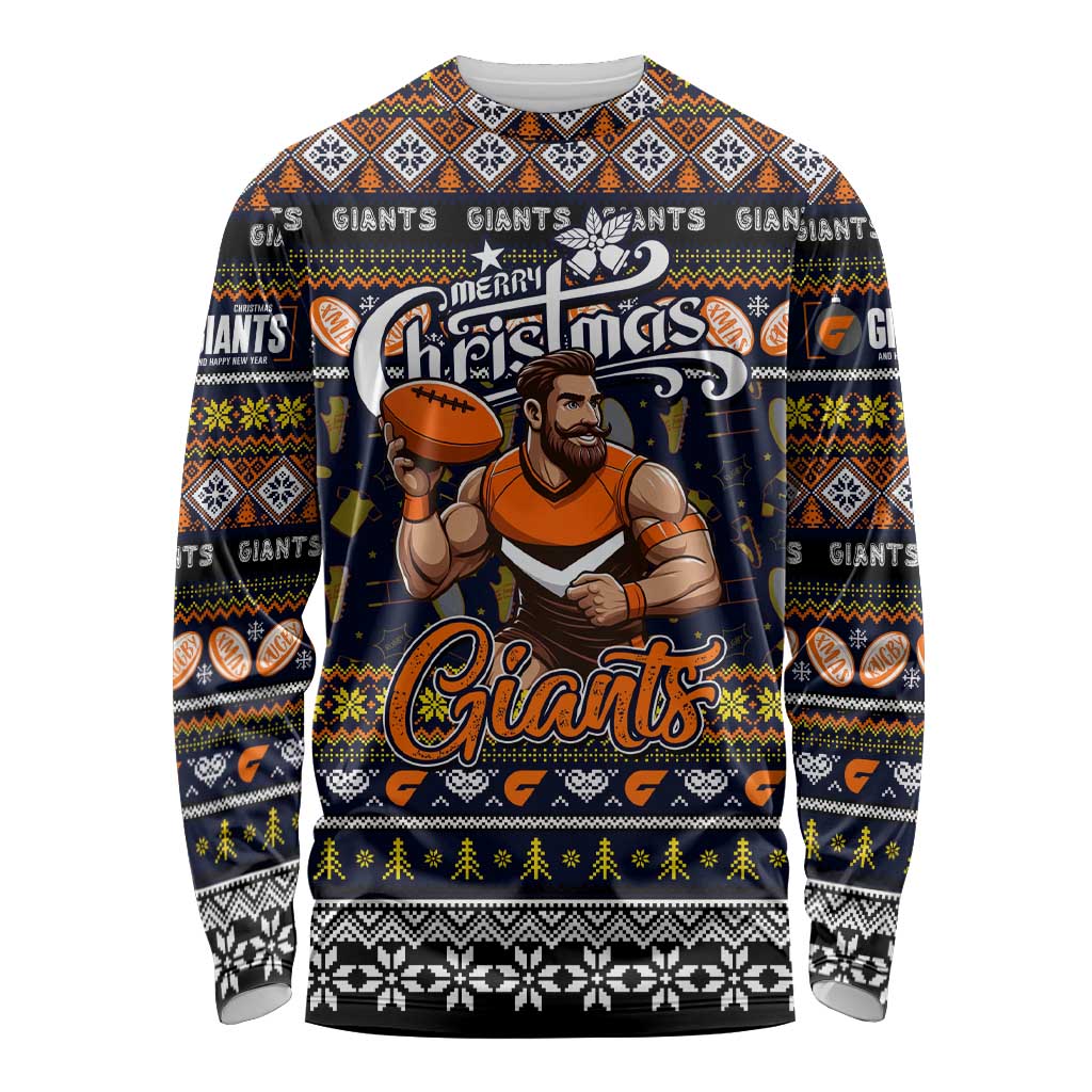 Personalized Giants Rugby Xmas Long Sleeve Shirt Australia AFL Mascot