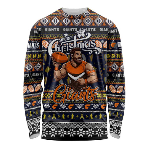 Personalized Giants Rugby Xmas Long Sleeve Shirt Australia AFL Mascot