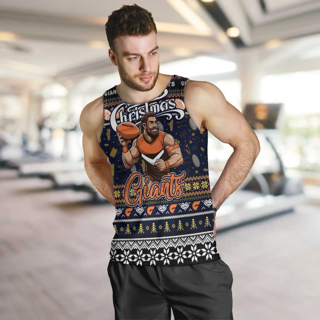 Personalized Giants Rugby Xmas Men Tank Top Australia AFL Mascot