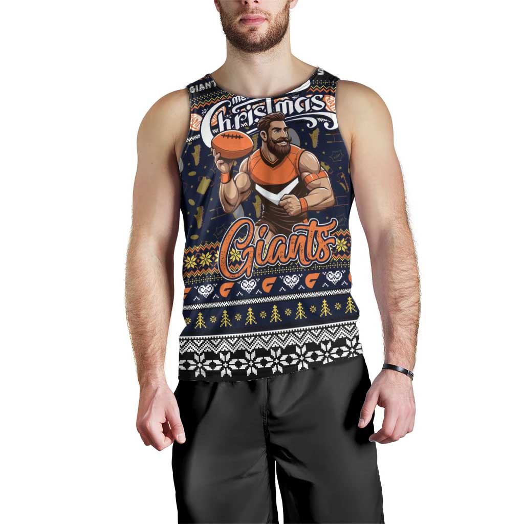 Personalized Giants Rugby Xmas Men Tank Top Australia AFL Mascot