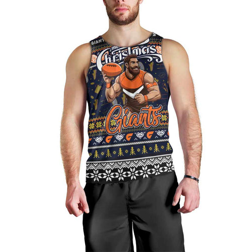 Personalized Giants Rugby Xmas Men Tank Top Australia AFL Mascot