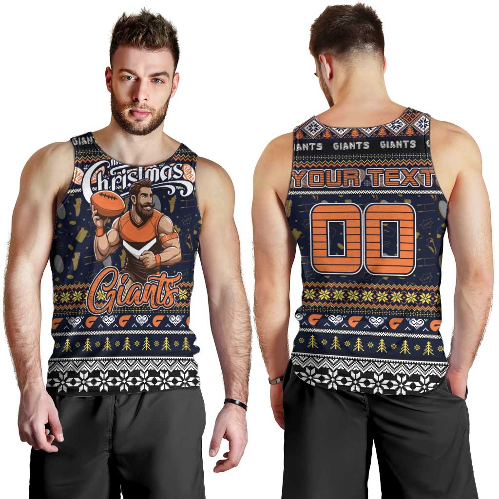 Personalized Giants Rugby Xmas Men Tank Top Australia AFL Mascot