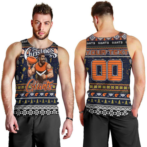 Personalized Giants Rugby Xmas Men Tank Top Australia AFL Mascot