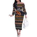 Personalized Giants Rugby Xmas Off The Shoulder Long Sleeve Dress Australia AFL Mascot