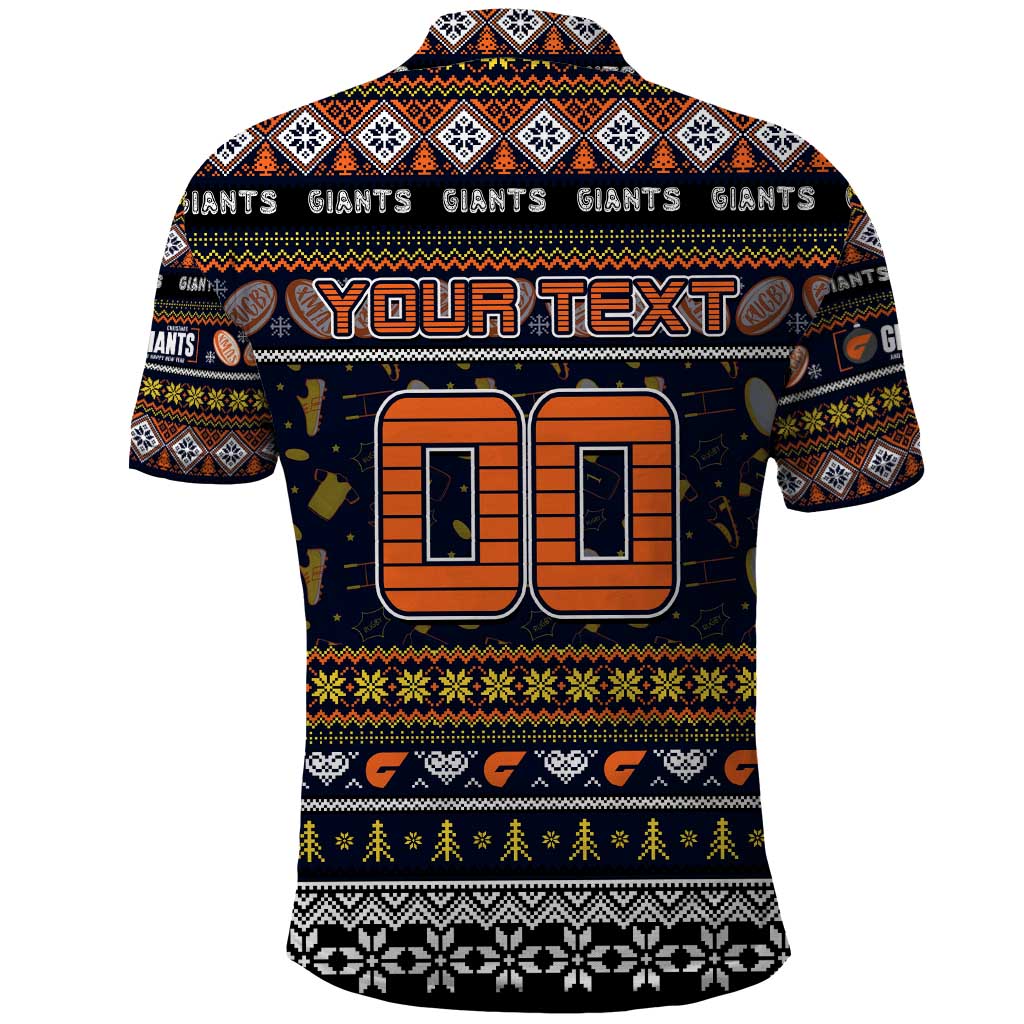 Personalized Giants Rugby Xmas Polo Shirt Australia AFL Mascot