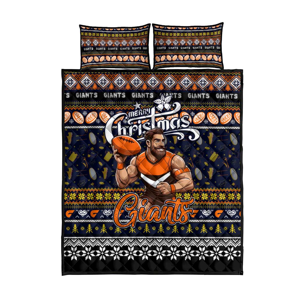 Giants Football Xmas Quilt Bed Set Australia AFL Mascot