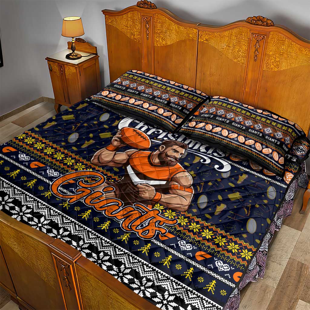 Giants Football Xmas Quilt Bed Set Australia AFL Mascot