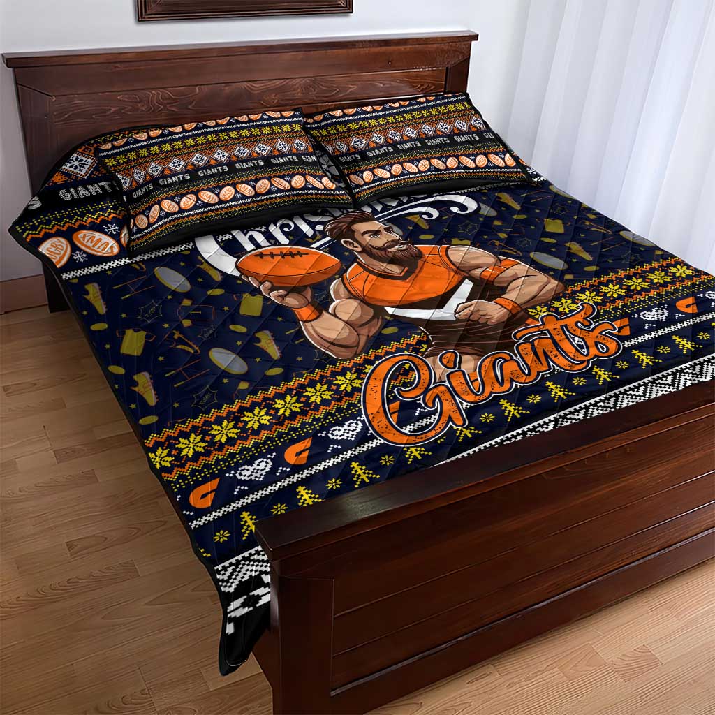 Giants Football Xmas Quilt Bed Set Australia AFL Mascot