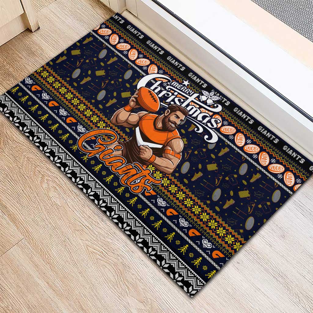 Giants Football Xmas Rubber Doormat Australia AFL Mascot