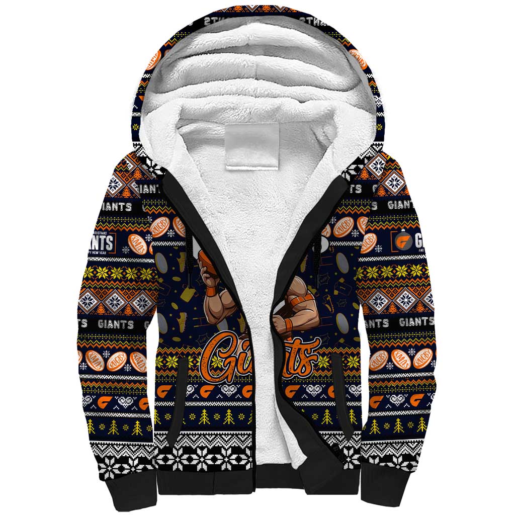 Personalized Giants Rugby Xmas Sherpa Hoodie Australia AFL Mascot