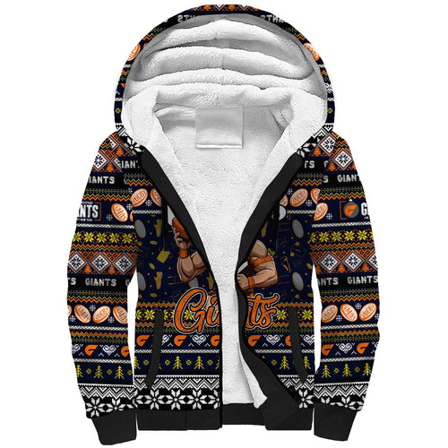 Personalized Giants Rugby Xmas Sherpa Hoodie Australia AFL Mascot