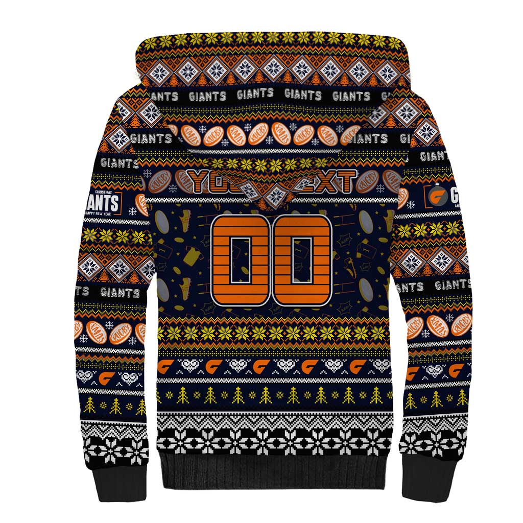 Personalized Giants Rugby Xmas Sherpa Hoodie Australia AFL Mascot