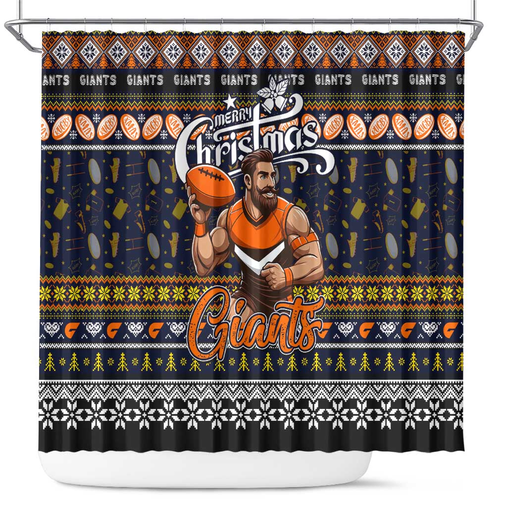 Giants Football Xmas Shower Curtain Australia AFL Mascot